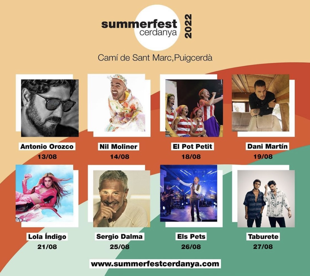 El cartel del Summerfest Cerdanya cuenta con varios artistas destacados/ Fuente: @summerfestcerdanya (Instagram)