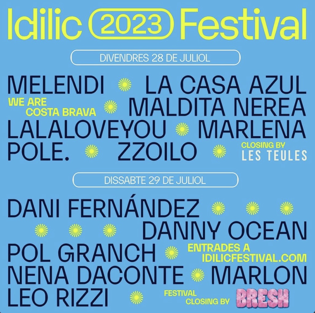Cartel con los artistas del Idlic Festival / Fuente: @idilicfestival (Instagram)